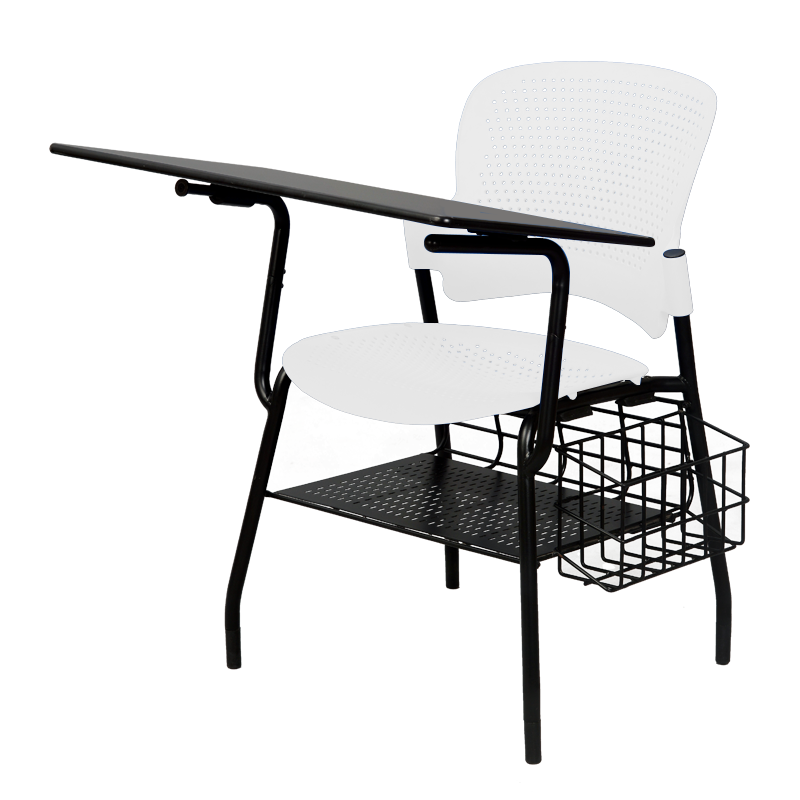 Creative office Chair Manufacturers - Syona Roots student writing pad white chair manufacturer